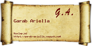 Garab Ariella névjegykártya